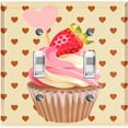 thumbnail image 1 of Metal Light Switch Plate Cover Strawberry Shortcake Cupcake Heart Wallpaper CAK034, 1 of 13