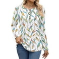 thumbnail image 3 of Fantaslook Blouses for Women Henley Long Sleeve Shirts Dressy Casual Fall Tops Work Blouses, 3 of 9
