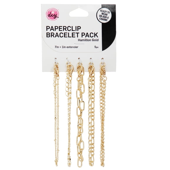 CousinDIY Gold Tone Paperclip Chain Bracelets for DIY Jewelry Making