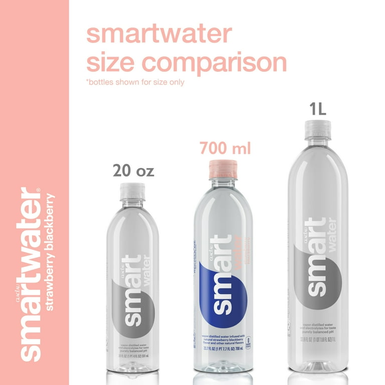 Smartwater Vapor Distilled Premium Water Bottles, 20 fl oz, 24 Pack