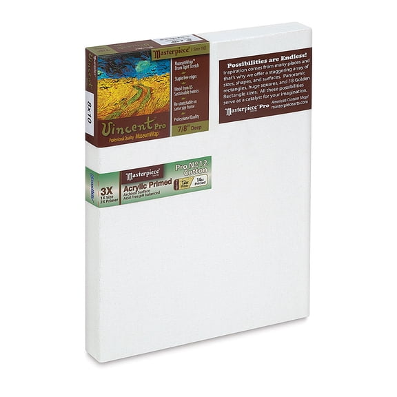 Masterpiece Vincent Pro Sausalito Cotton Canvas - 8" x 10", Acrylic Primed