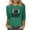 Green, variant on Rugby Football Shirts for Women 2025 Plus Size 3/4 Sleeve Tops Loose Casual Crew Neck Blouses Game Shirt, Black, M