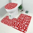 thumbnail image 2 of Red Christmas Santa Pattern Bathroom Rugs Sets 3 Piece,Toilet Cover Set,Absorbent Non Slip Bathroom Mats Sets with U-Shaped Contour Rug Toilet Rug Set, 2 of 5