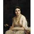 thumbnail image 2 of Harlamoff, Alexei Alexeiewitsch 12x14 Gold Ornate Wood Framed with Double Matting Museum Art Print Titled - Portrait of a Woman Wearing a Pearl Necklace, 2 of 4