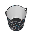 thumbnail image 3 of Balery Space Round Laundry Basket with Handles Waterproof Freestanding Laundry Hamper for Clothes Toys in the Dorm and Family-Small, 3 of 8