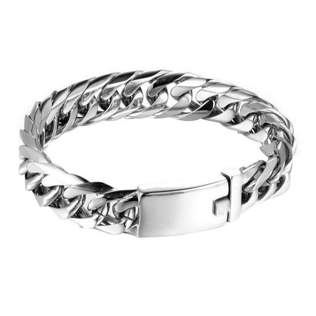 Fashion Chain Bracelet Punk Men Circle Bangles Streetwear Jewelry (Gold)