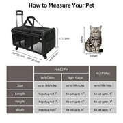 ELEGX Double-Compartment Pet Rolling Carrier with Wheels for 2 Pets,for Up to 35 LBS,Cat Rolling Carrier for 2 Cats,Super Ventilated Design,Ideal for Traveling/Hiking /Camping
