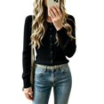 thumbnail image 2 of Cardigans for Women Button Down Ribbed Knit Long Sleeve Slim Fit Lightweight Cozy Fall Winter Sweater Tops, 2 of 5