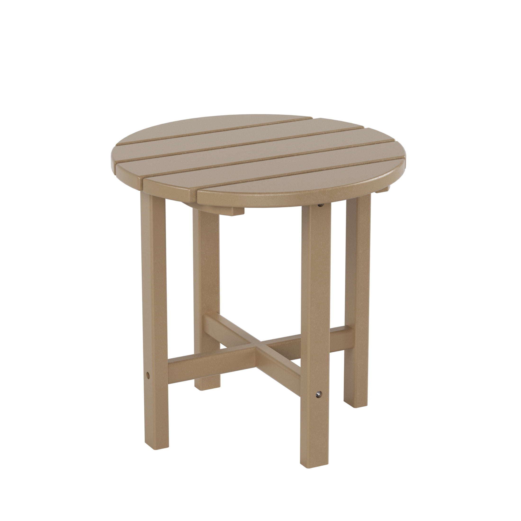 GARDEN 2-Piece Set Classic Plastic Porch Rocking Chair with Round Side Table Included, Weathered Wood