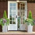 thumbnail image 4 of Set of 2 Tall Outdoor Planters 20 Inch, Large Planters for Indoor Outdoor Plants, Tapered Square Flower Pots with Tray for Patio, White, 4 of 15