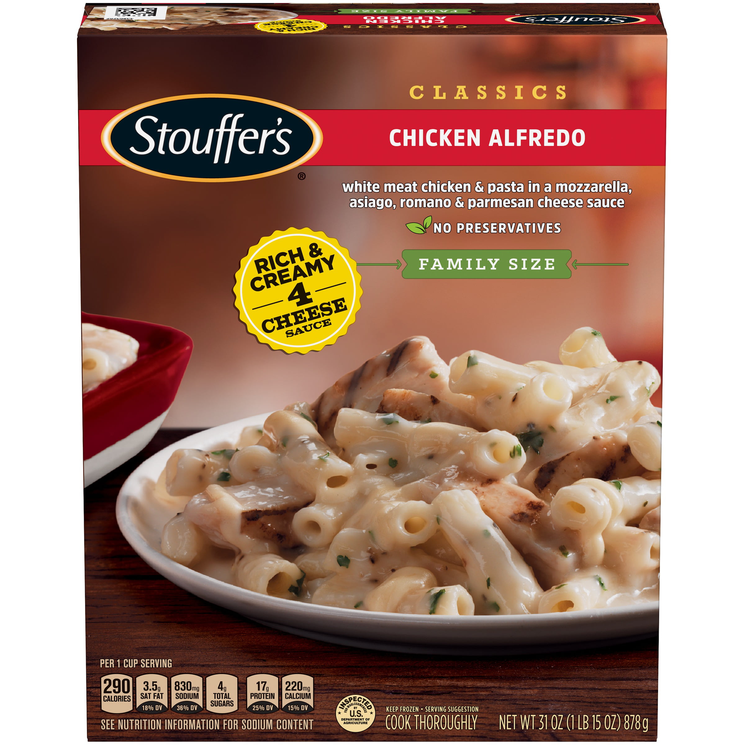 Stouffer's CLASSICS Chicken Alfredo, Family Size Frozen Meal 31 oz