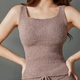 thumbnail image 4 of Chaleco térmico mullido de la felpa de las camisetas sin mangas de la cosecha de la ropa de descanso de las mujeres del invierno con el cojín del sujetador, 4 of 6