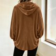 thumbnail image 6 of Hurxie Women Casual Hoodie Velour Long Sleeves Fashion Pullover Loose Fit Tunic Winter Tops Comfy Shirts, 6 of 7