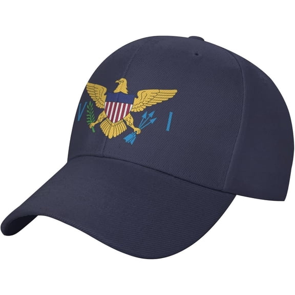 United States Virgin Islands Flag Baseball Cap Men - Classic Dad Hat Adjustable Plain Hat Black