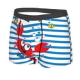 thumbnail image 2 of Fotbe Red Funny Crab on Blue Stripe Men’s Total Support Pouch Boxer Briefs, X-Temp Cooling, Moisture-Wicking Underwear, Regular, Long-leg and Trunk-Small, 2 of 9