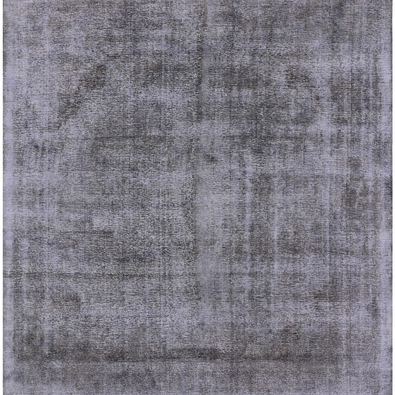 Ahgly Company Machine Washable Indoor Square Industrial Modern Grey Gray Area Rugs, 6' Square