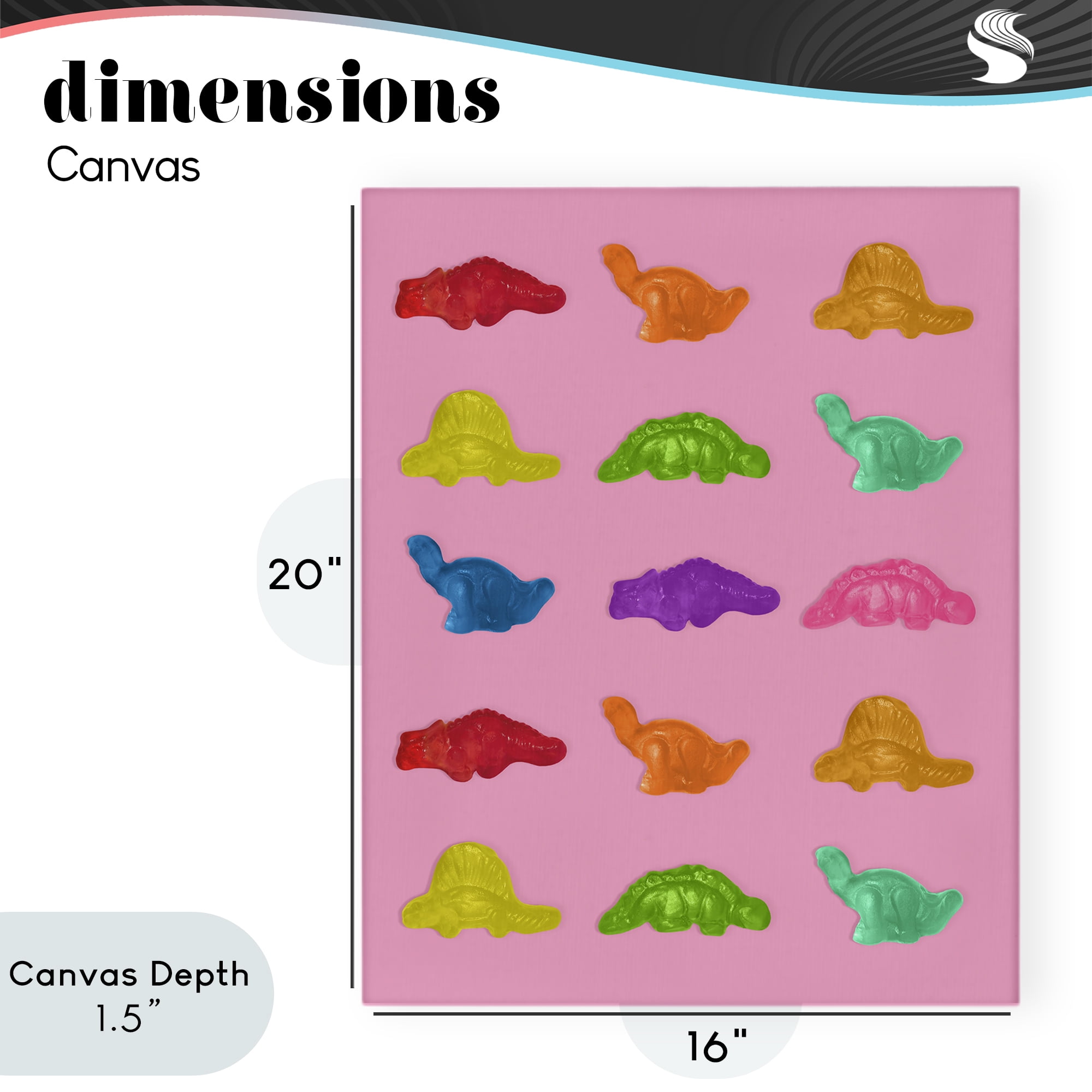 Stupell Industries Dinosaur Candies on Pink Canvas Wall Art, design by LISH Creative