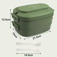 thumbnail image 5 of Lunch box: 2-Layer Bento Lunch Box with Cutlery - 1550ml 3-Compartment Lunch Box - BPA Free Plastic Compartmentalized Bento Box - Bento Box Compartmen, 5 of 5