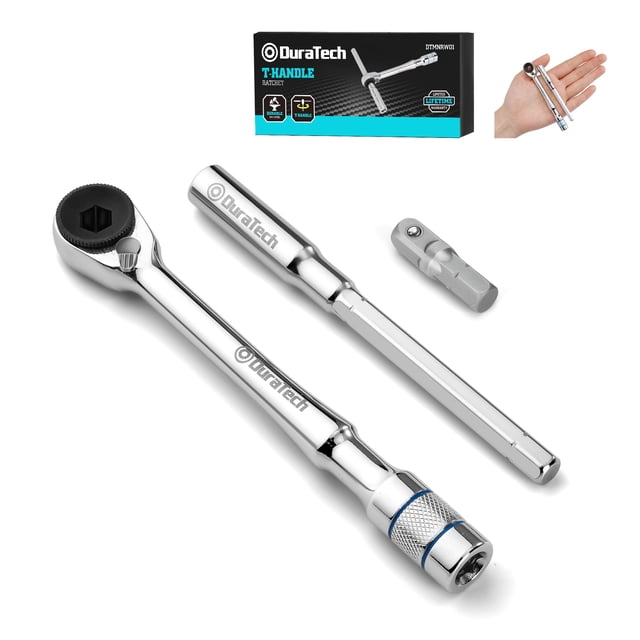 Llave de carraca con mango en T DURATECH de 1/4" portátil