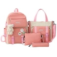 thumbnail image 2 of Bolsa Mochila de lona a la moda para mujer. color de golpe. bandolera. estuche para lápices (rosa) Ehuebsd Nuevos Originales, 2 of 7
