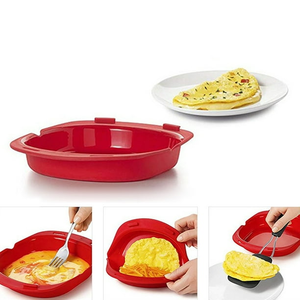 Neinkie Silicone Omelette Maker Microwave Oven Non Stick Omelette Maker Egg  Roll Baking Plate Pan Omelette Maker 