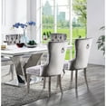 thumbnail image 3 of Nailhead Trim and Metal Ring Feature / 2 Gray Dining Side Chairs, 3 of 5
