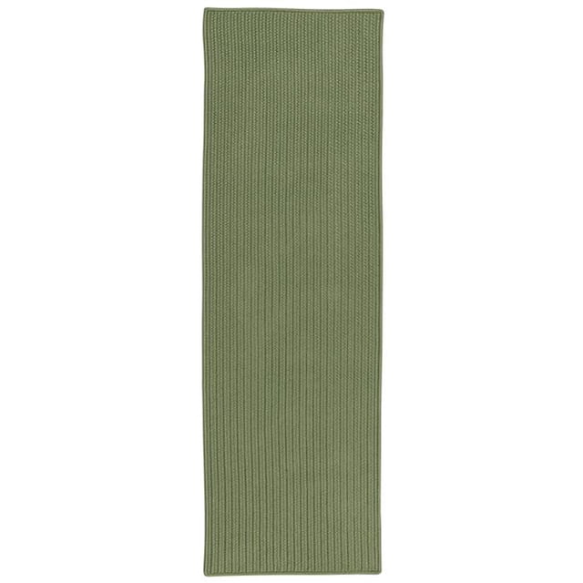 Colonial Mills Rug PU04R030X096S All-Purpose Mudroom Braided Runner Moss Green - 2 ft. 6 in. x 8 ft.