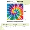 thumbnail image 2 of Colorful Rainbow Tie Dye Spiral Pattern Square Fitted Tablecloth with Elastic Edge,Square Table Cover,Washable Elastic Table Cover for Home Kitchen Party Decor 34"x34", 2 of 6