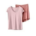 thumbnail image 3 of Vetsdori Modal Pajamas Sets for Women 2 Pieces Short Sleeve Homewear Summer Loungewear Shorts & Top Casual,Sleepwear Womens Pajamas Home, 3 of 6