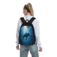 thumbnail image 7 of Lsque Ocean Dolphin Fish School Pattern Adult Backpack – Durable & Lightweight PU Canvas Storage Bag , 15” Laptop Compartment, and Multiple Pockets, 7 of 7