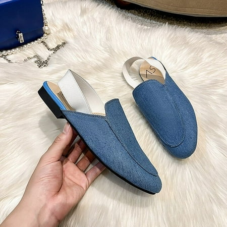 

Rear elastic belt half slippers women summer wear Muller shoes 2022 new flat sandals