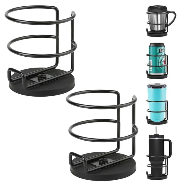 Paquete de 2 portavasos magnéticos Mippko con base metálica resistente de 8,8 cm