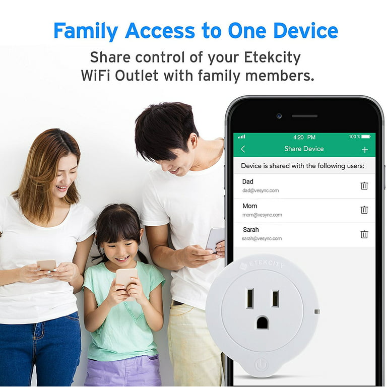 ETEKCITY Voltson WiFi Smart Plug White 2/Pack (EDESSPECSUS0022) 
