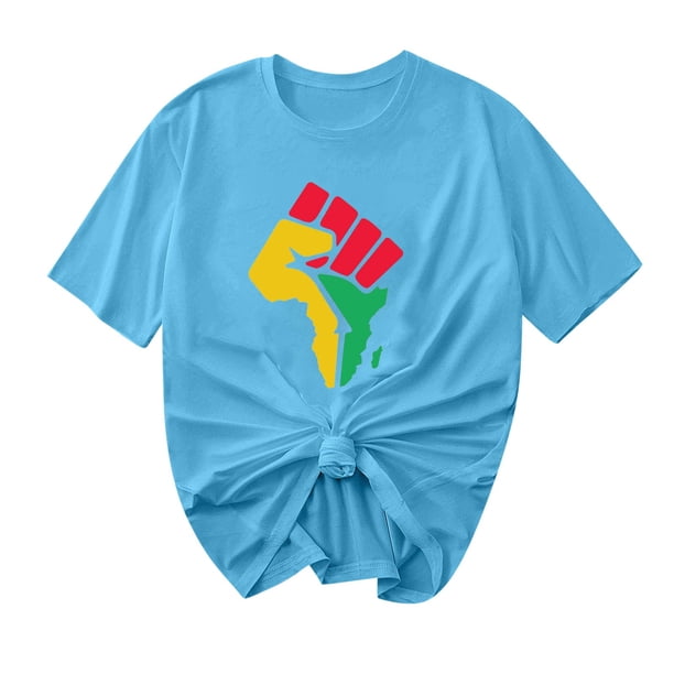 Camiseta de Cuello Redondo Impresa Nueva Moda Casual de Manga Corta de las Mujeres, Mezcla Ligera de Poliéster para la Primavera