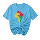 thumbnail image 1 of Camiseta de Cuello Redondo Impresa Nueva Moda Casual de Manga Corta de las Mujeres, Mezcla Ligera de Poliéster para la Primavera, 1 of 1