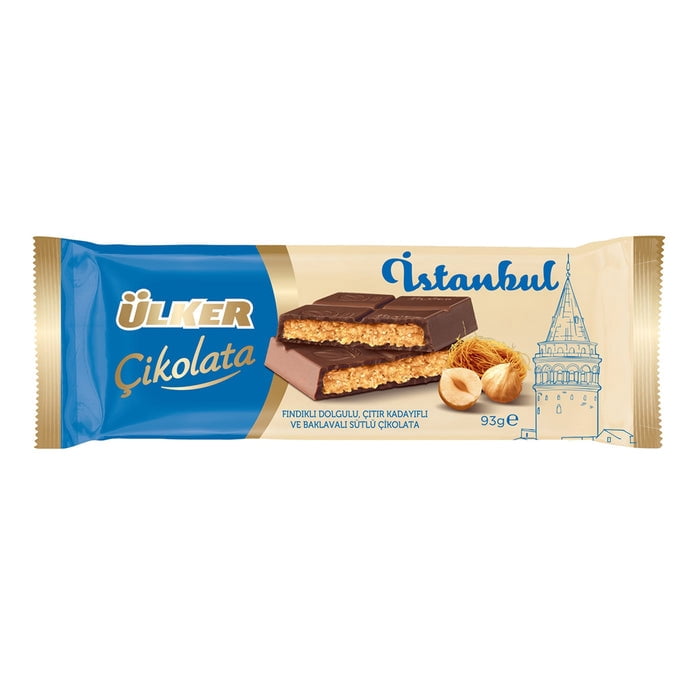 Dubai & Istanbul Chocolate Mix Bar – Pistachio Dubai Chocolate and Hazelnut Kataifi Istanbul Chocolate, 3.28 oz (93 g)