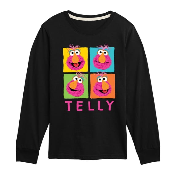 Sesame Street - Telly Grid - Toddler and Youth Long Sleeve T-Shirt