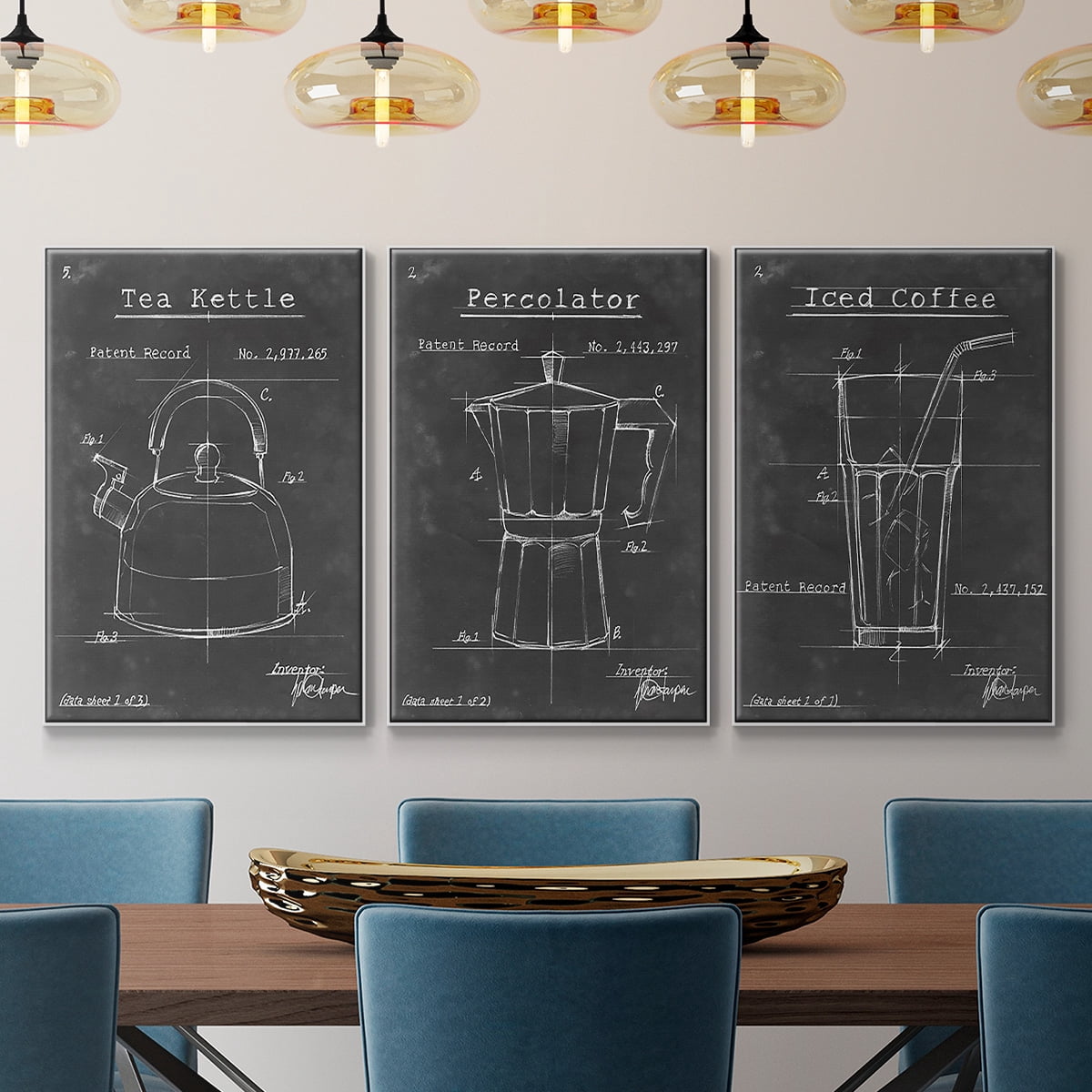 Morning Routine IV - Framed Premium Gallery Wrapped Canvas L Frame 3 Piece Set - Ready to Hang