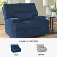thumbnail image 3 of Signature Design by Ashley Furniture Acklen Place Navy Oversized Power Recliner, 3 of 12