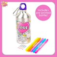 thumbnail image 2 of Just My Style Your Decor Color Your Own Water Bottle By Horizon Group Usa, DIY Bottle Coloring Craft Kit, BPA Free Aluminum 18.9fl oz Drinking Water Bottle, Decorate Using Colorful Markers &, 2 of 5