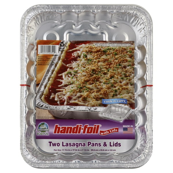 Handi-Foil Lasagna Pan with Lid, 2 Piece - Walmart.com - Walmart.com
