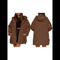 thumbnail image 3 of Chaqueta Larga con Capucha y Acolchado de Rombos para Mujer, Abrigo de Invierno de Moda, Holgado y de Gran Tamaño, Chaquetas Cálidas de Larga. Marrón S, 3 of 7