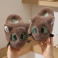 thumbnail image 6 of Kids Cat Plush Slippers, Winter Warm Cartoon Slip On House Slippers, Thick Non Slip Sole Indoor Bedroom Slippers for Girls Boys 5-13 Years, 6 of 8