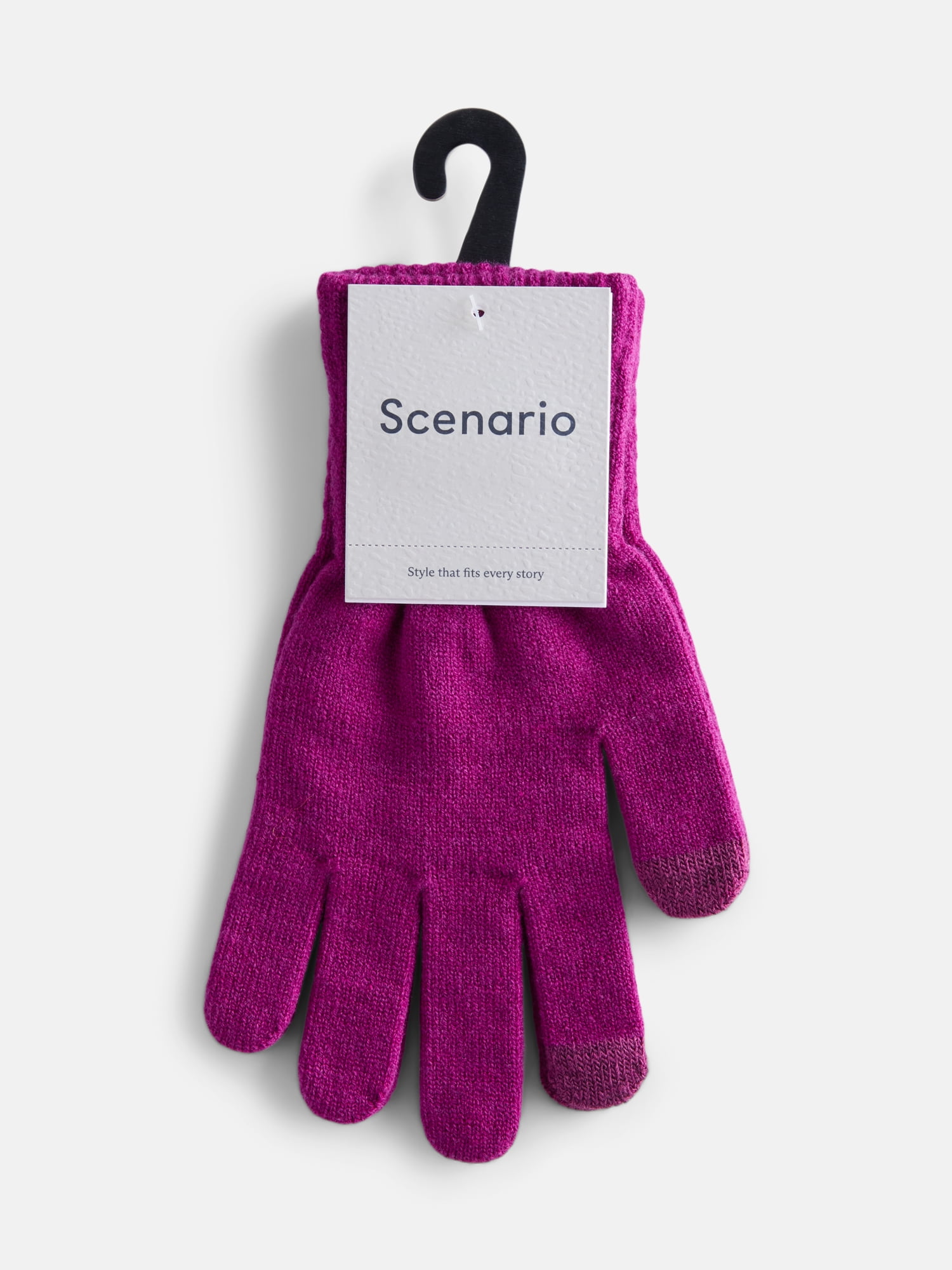 Scenario Women's Tech Touch Knit Gloves, Berry Bright