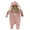 C-8628Pink, variant on TEDOYE Toddler Baby Boy Girl Solid Color Romper And Cute Knit Hat Long Sleeve Knit Outfits Clothes 2PC Lovely Wear, 12-18 Months