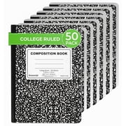 Trailmaker Bulk Composition Notebooks (50 Pack), College Ruled Marble Cover, 200 Pages (100 Sheets), 9.75 x 7.5, Bulk School Supplies for Classroom, Office & School Donations