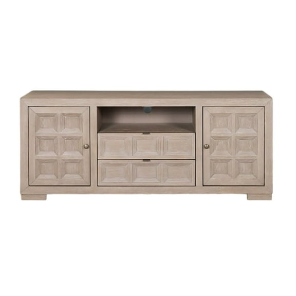 Kizie TV Stand Console, Storage Cabinets, Tawny Brown Wood, 72 Inch