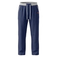 thumbnail image 6 of Gamivast Straight Leg Athletic Pants for Men with Zipper Pockets Elastic Drawstring Waist Lightweight Relaxed Fit Open Bottom Track Pants for Gym Travel and Outdoor Navy S, 6 of 7