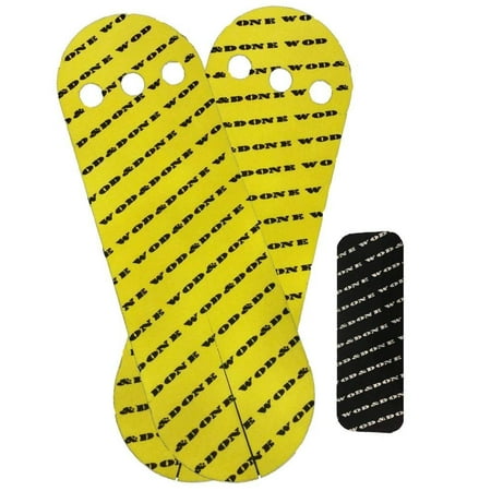 Wod and Done Grips and Hook Grip Bundle - Yellow 20 Grips / 24 Black Hook - Self Adhesive - Skin Tight - Chalk and Sweat Friendly
