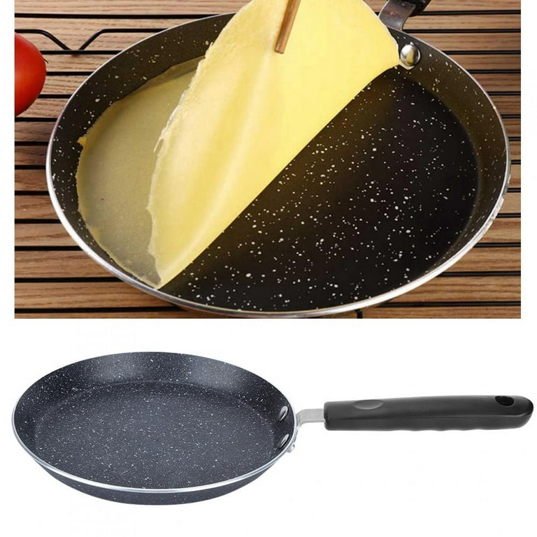 Tebru Flat Bottom Pan,Frying Pan,Non‑Stick Frying Pan Radiant‑Cooker  Induction Cooker Cooking Tool for Breakfast Pancake eggs Pizza